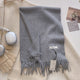 Women's Soft Plain Tassel Shawl in Brown - View 11 | Bellmere