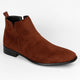 Men's ankle-height Chelsea boots with side zipper and low heel