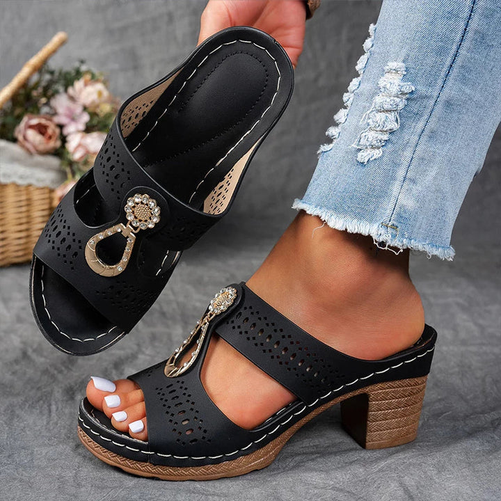 Women's Wedge Sandals in Black - View 9 | Bellmere