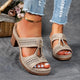 Women's Wedge Sandals in Black - View 2 | Bellmere