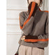 Women's striped high-neck pullover