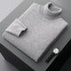 Folded ribbed turtleneck sweater with long sleeves