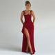 Elegant Open-Back Maxi Dress in Black - View 2 | Bellmere