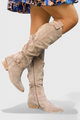 Women's Retro-Inspired High Boots in Dark Brown - View 7 | Bellmere