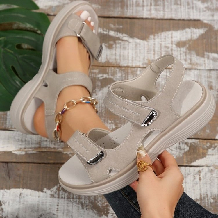 Women's Open-Toe Sport Sandals, Adjustable Strap Flatform