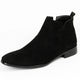 Men's ankle-height Chelsea boots with side zipper and low heel