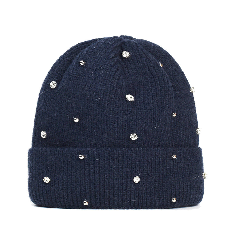 Women's Subtle Shine Cozy Beanie in Navy - View 2 | Bellmere