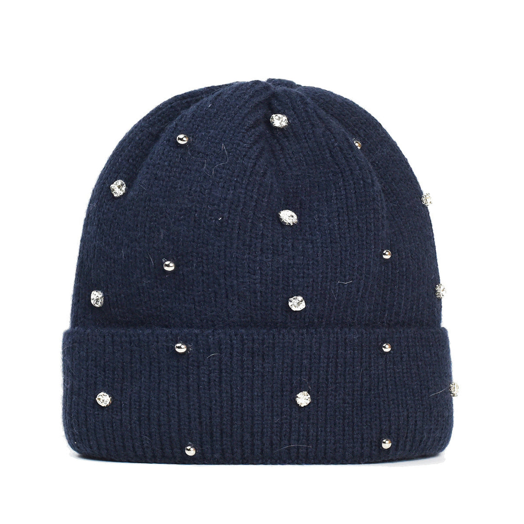 Women's Subtle Shine Cozy Beanie in Navy - View 2 | Bellmere