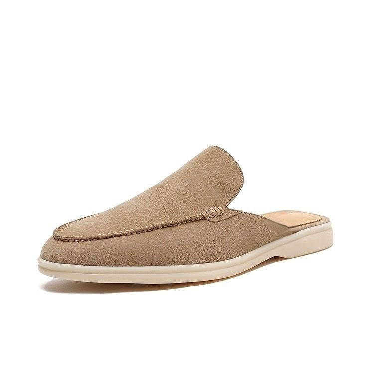 Slip-on loafer with moc toe and flat sole