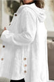 Women's corduroy hooded jacket with buttons and side pockets