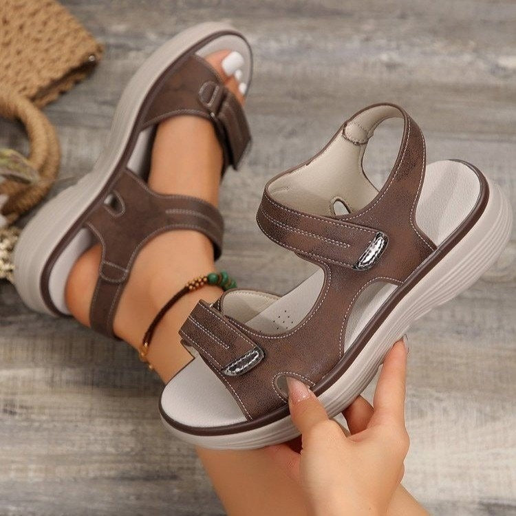 Women's Open-Toe Sport Sandals, Adjustable Strap Flatform