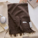 Women's Soft Plain Tassel Shawl in Brown | Bellmere