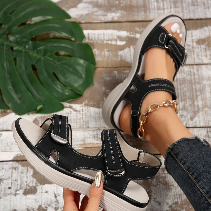 Women's Open-Toe Sport Sandals, Adjustable Strap Flatform