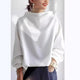 High-Neck Soft Knit Top in Black - View 3 | Bellmere