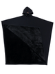 Hooded fleece poncho with oversized cut and plush-looking lining