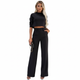 Women's high neck crop top and wide leg trouser set