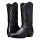 Embroidered western cowboy boots with pointed toes and low heels