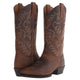Embroidered western cowboy boots with pointed toes and low heels