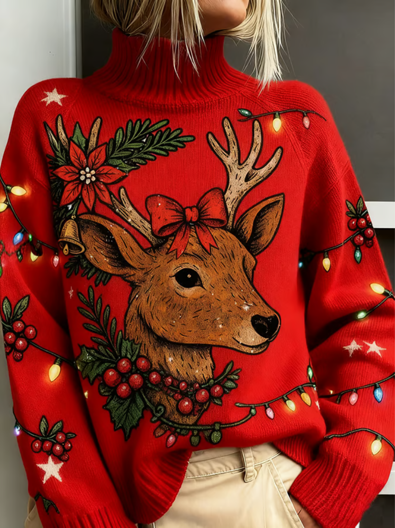 Women's Cozy Christmas Sweater in Red | Bellmere