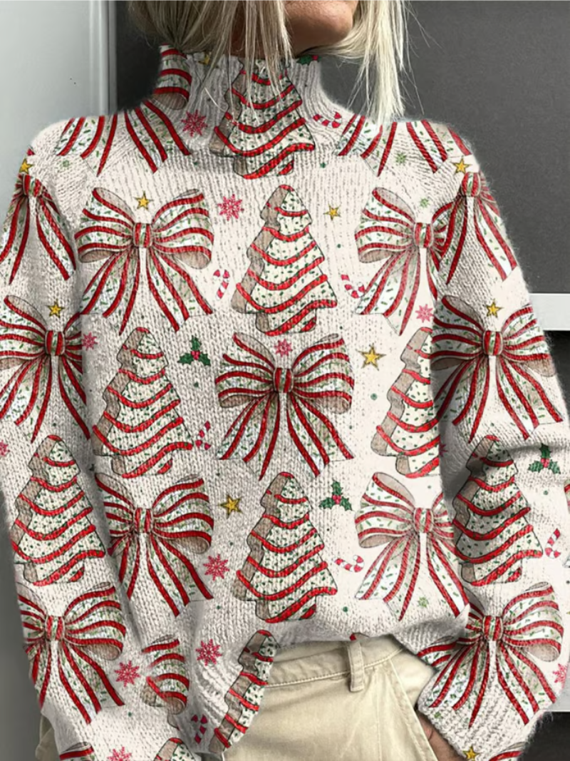 Women's Christmas Sweater in White/Red | Bellmere