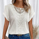 Women's Round Neck Lace Top in Beige - View 11 | Bellmere