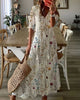 Boho Flowy Dress with Tassel Details in Blue (Almost Sold Out) - View 7 | Bellmere
