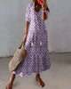 Boho Flowy Dress with Tassel Details in Blue (Almost Sold Out) - View 3 | Bellmere