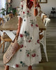 Boho Flowy Dress with Tassel Details in Blue (Almost Sold Out) - View 8 | Bellmere