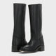 Women's knee-high classic cowboy boots with round toe and low block heel