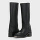 Women's tall retro riding boots with round toes and block heels