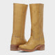 Women's knee-high classic cowboy boots with round toe and low block heel