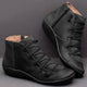 Women's lace-up ankle boots with side zipper and raised sole