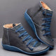 Women's lace-up ankle boots with side zipper and raised sole