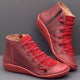 Women's lace-up ankle boots with side zipper and raised sole