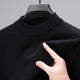Unisex ribbed mock neck knit sweater with long sleeves