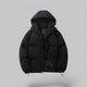 Men's quilted hooded parka jacket with zip front and drawstring hem