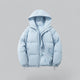 Men's quilted hooded parka jacket with zip front and drawstring hem
