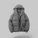 Men's quilted hooded parka jacket with zip front and drawstring hem