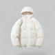 Men's quilted hooded parka jacket with zip front and drawstring hem