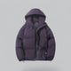 Men's quilted hooded parka jacket with zip front and drawstring hem