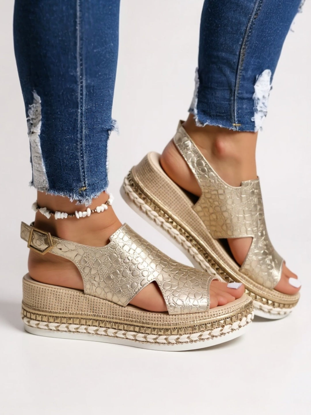 Colette | Women's Metallic Platform Sandals