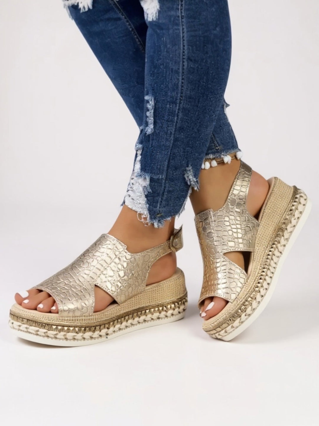 Colette | Women's Metallic Platform Sandals