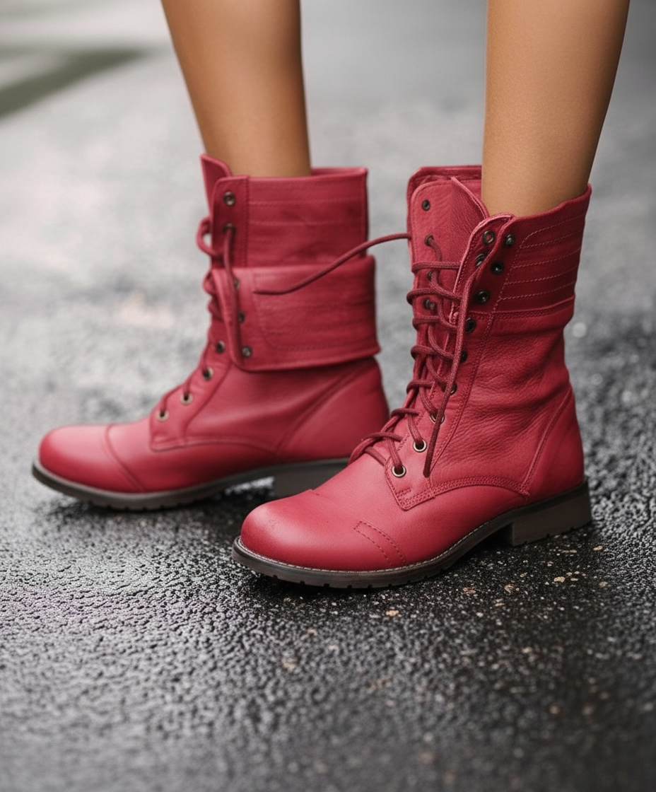 Women's Vintage Lace-Up Ankle Boots in Brown - View 2 | Bellmere