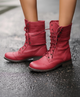 Women's Vintage Lace-Up Ankle Boots in Brown - View 2 | Bellmere