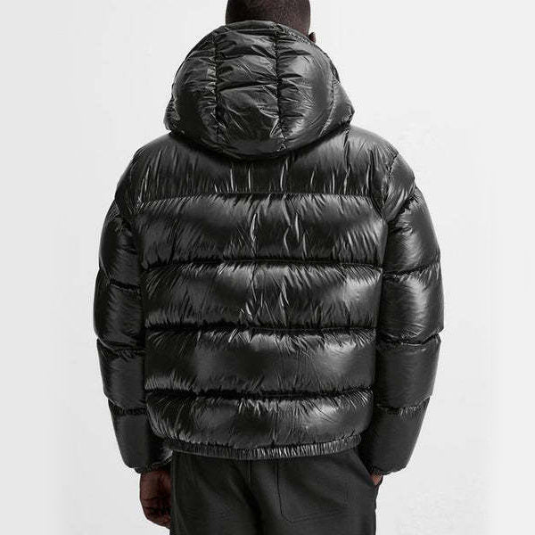 Quilted hooded puffer jacket with side pockets