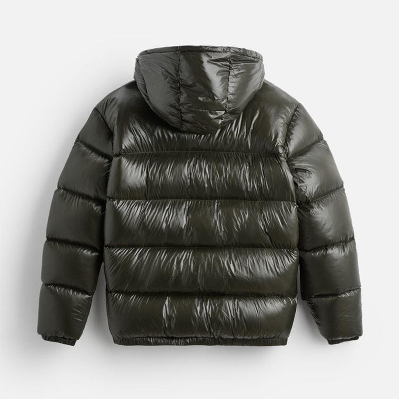 Quilted hooded puffer jacket with side pockets