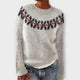 Women's festive patterned jumper with crew neck and long sleeves