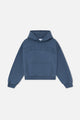 Unisex pullover hoodie with hood, embossed chest lettering and kangaroo pocket