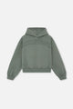 Unisex pullover hoodie with hood, embossed chest lettering and kangaroo pocket