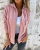 Women's hooded corduroy jacket with zip front and chest pocket